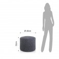Upholstered Pouf "Choose Dark Grey"